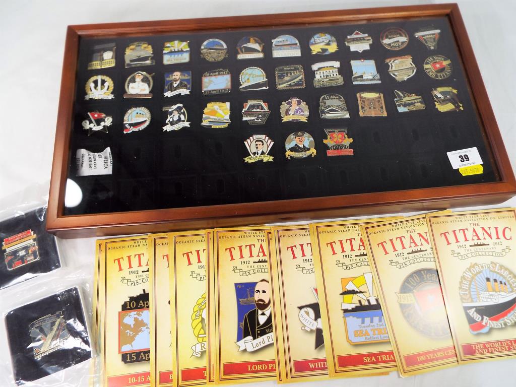 Titanic / White Star Line - a collection of 35 hand-enamelled pins commemorating one of the world's