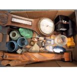 A good mixed lot to include a wall barometer, an Ice watch, a Canon camera,