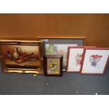 A good lot to include an oil on board in gilt frame,