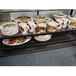A quantity of 53 pieces of Portmeirion pottery to include 10 medium sized plates, 1 large bowl,
