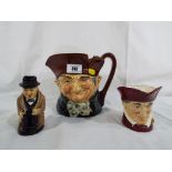 A good lot to include a large character jug of a man winking by Royal Doulton,