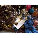 A large quantity of unsorted costume jewellery