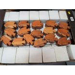 Unused retail stock - a collection of approximately 58 wooden puzzle fish with a secret compartment
