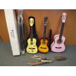 A good mixed lot to include three child's beginner guitars to include a Playon,