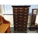 A good quality mahogany tallboy with eight drawers and brass handles,