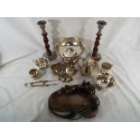 A good lot to contain a quantity of plated ware to include, bowls, jugs,