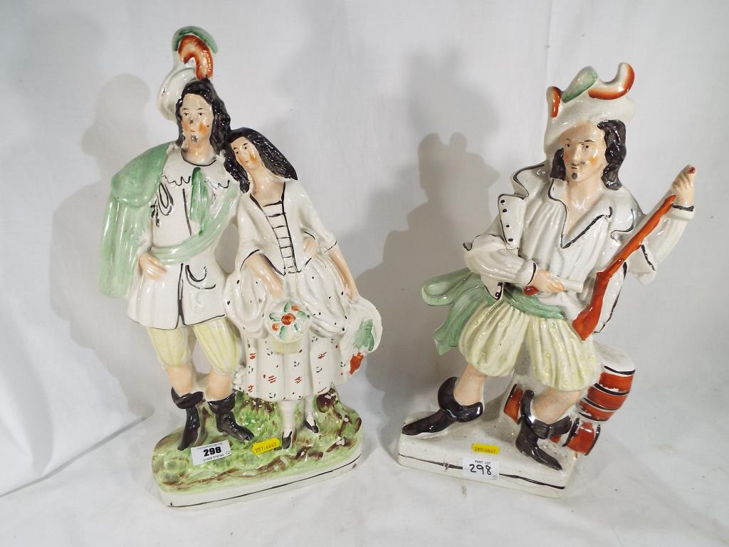 Two early Staffordshire flatback figures.