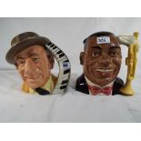 Royal Doulton - two Royal Doulton character jugs D6708 depicting Jimmy Durante approximately 19 cm