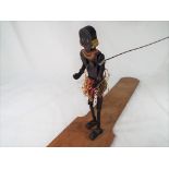 Antique wooden folk art, black Americana dancing jigger doll,