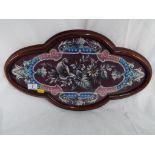 A Victorian bead worked framed panel.