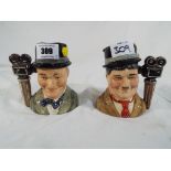 Royal Doulton - two Royal Doulton character jugs depicting Laurel and Hardy, D7008 Stan Laurel,