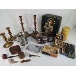 A mixed lot to include a money bank marked 'Post Office Savings Bank' with GR monogram and crest,