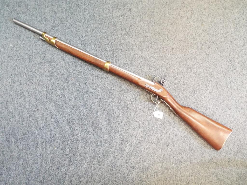 A replica French sporting flintlock rifle with working action - Image 2 of 2