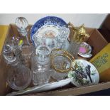 A good mixed lot of glassware and ceramics to include 4 good quality decanters a pair of glass
