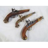 Three replica pistols to include an all metal Steampunk Scottish Pistol Replica by Murdoch Of