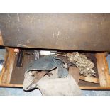 A vintage wooden chest containing a collection of vintage good quality hand tools approximate 22 cm