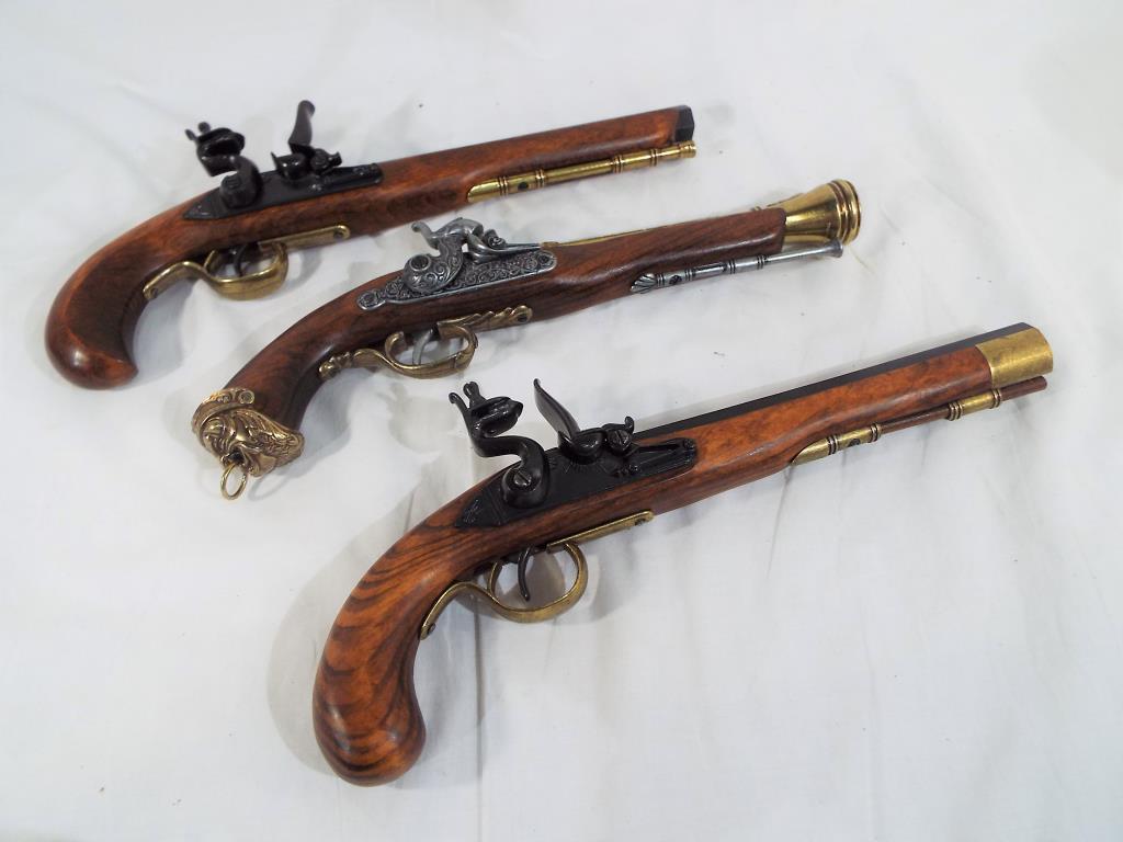 Three replica pistols to include two flintlock and one percussion pistol - Image 2 of 2