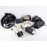 Photographic - a collection of cameras to include a Fuji film DX - 10, and Olympus 101,