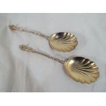 A pair of Victorian apostle spoons Sheffield assay 1871, overall weight 156 grams.