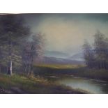 P Barnett - an oil on canvas depicting a rural scene, gilt framed, signed lower right by the artist,