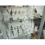 Thirty eight pieces of glassware to include decanter, vases,