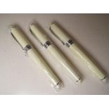 Jinhao - three unused cream coloured fountain pens # X750 in original transparent packaging