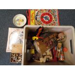 A good lot of various vintage toys including The Teach the Time puzzle clock,