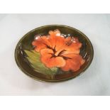 Moorcroft Pottery - Moorcroft Pottery - a small footed bowl decorated with coral hibiscus,