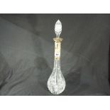 A silver mounted cut glass decanter marked 800, stopper AF.