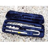 Trevor J James - a silver plated Flute model TJ10x mark II in lined soft case with pipe cleaner,