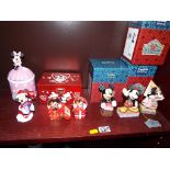 Walt Disney - a collection of Walt Disney characters to include figurines, jewellery box.