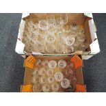 A collection of approx fifty drinking glasses to include wine glasses, tumblers,