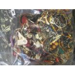 A sealed bag of unsorted pre-owned costume jewellery, approx weight 3.