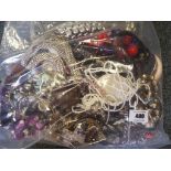A sealed bag of unsorted pre-owned costume jewellery, approx weight 3.