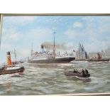 Thomas H Shuttleworth (20th century) - an oil on canvas depicting 'Sarpedon' (The Blue Funnel Line)