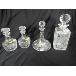 A large cut glass decanter,