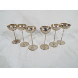 A set of six silver drinking goblets stamped 800 to the base, overall weight 200 grams,