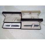 Sheaffer - a pen with converter and pencil, grey, each in presentation case,