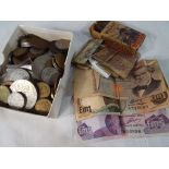 Numismatology - a small collection of UK and world coins and banknotes