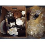 A good mixed lot to include a quantity of glassware, ceramics to include Wedgwood,