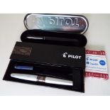 Pilot - two fountain pens in original hard cases,