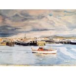 Ron Hartley - an unframed watercolour by Ron Hartley depicting Douglas, The Isle of Man,