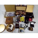 A large quantity of lady's jewellery to include watches, brooches, beadwork and similar,