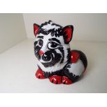 Lorna Bailey - a figurine depicting a black and white Cat entitled Frizzle,