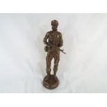 A brass soldier in full uniform 40 cm (h