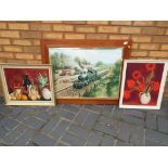 After Don Breckon - a framed print depicting the Great Western Railway, image size 54 cm x 75 cm,