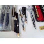 A collection of good quality pens and fountain pens to include Parker,