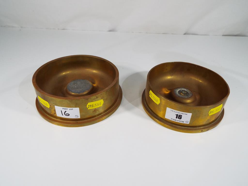 Trench Art - two brass shells converted to form ashtrays.