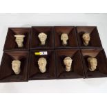 Seven wooden framed busts made from plaster Est £70 - £100