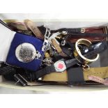 A box of miscellaneous clocks and watches to include Lorus, Citron,